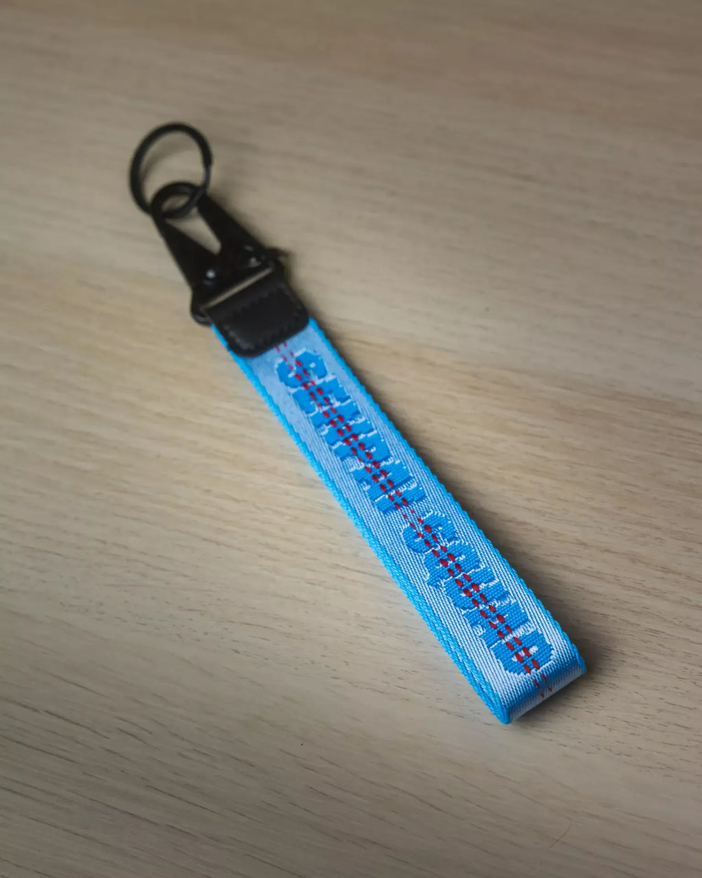 Blue Fabric Strap Keychain