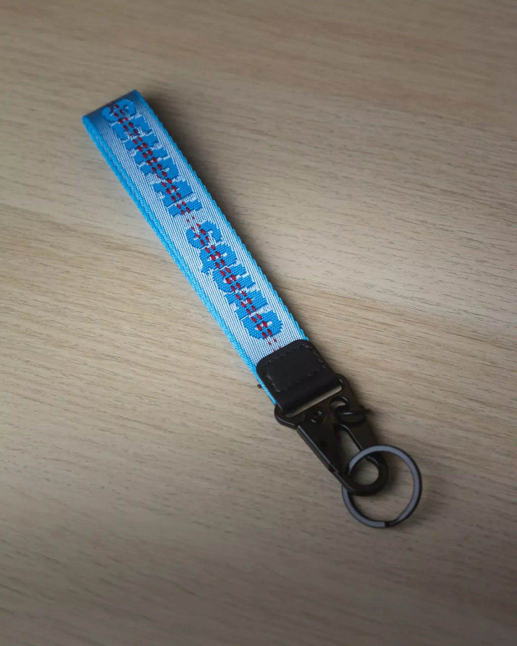 Blue Fabric Strap Keychain