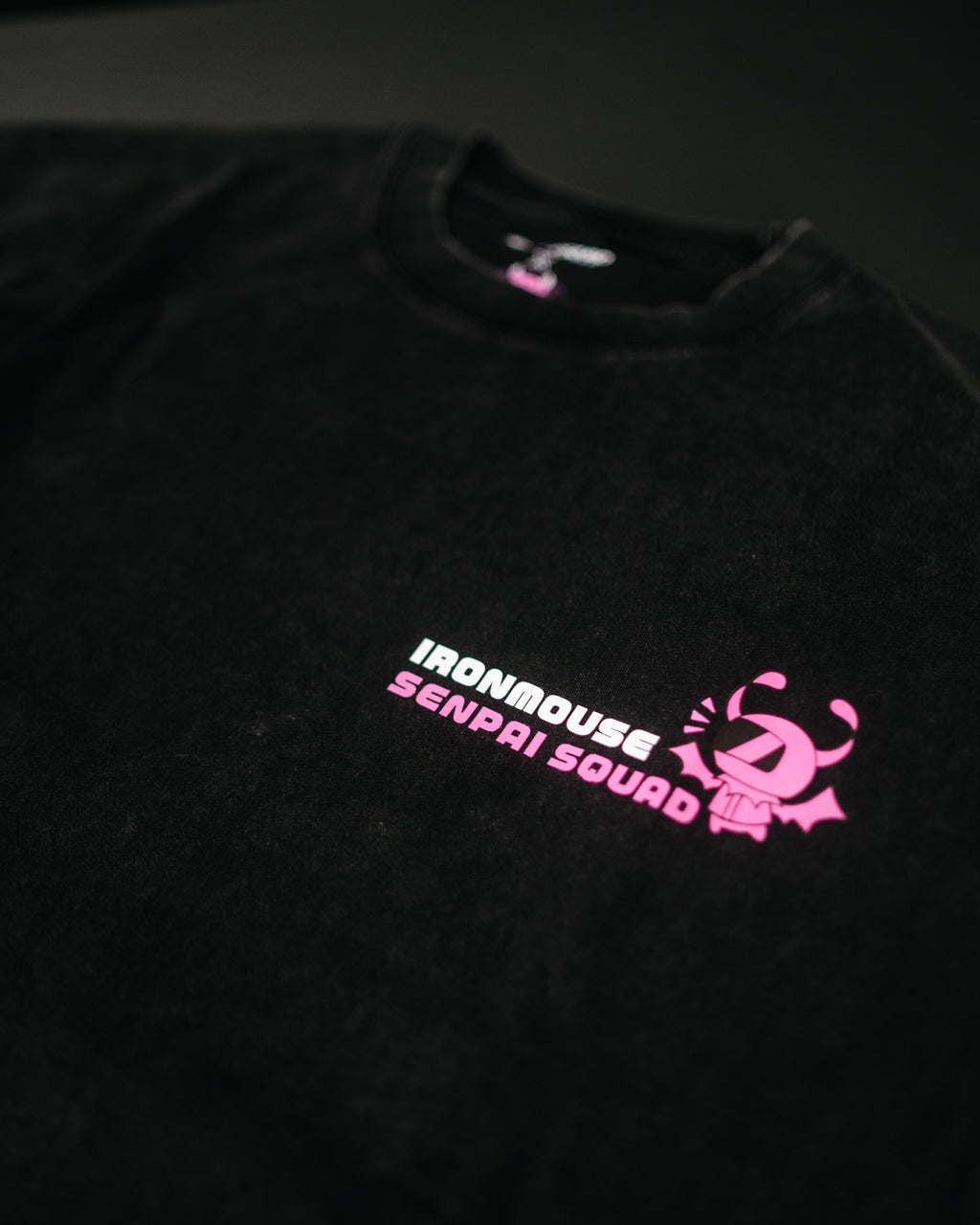 Ironmouse Acid Wash Black Shirt