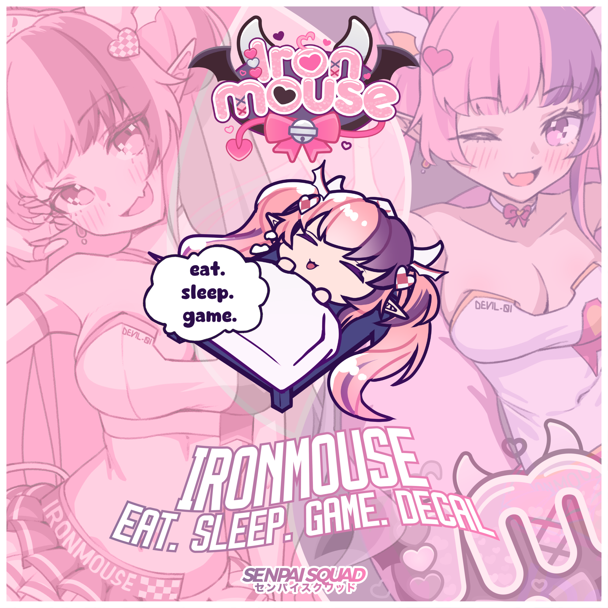 Ironmouse Eat. Sleep. Game Decal