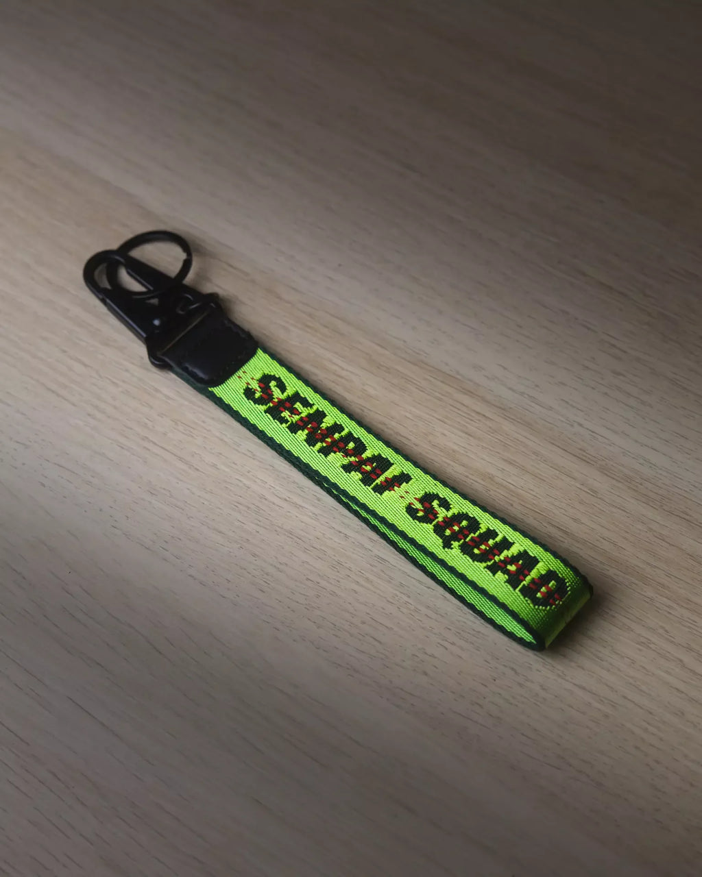 Green Fabric Strap Keychain