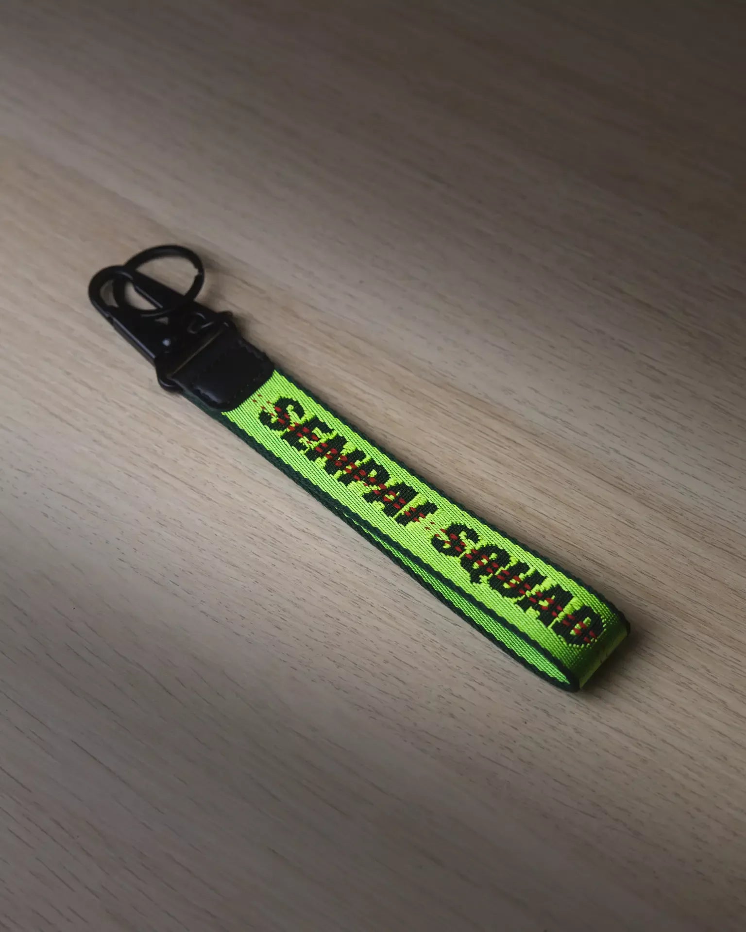 Green Fabric Strap Keychain