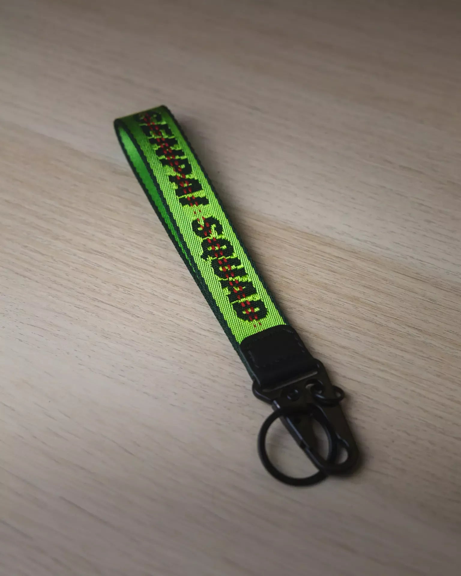 Green Fabric Strap Keychain