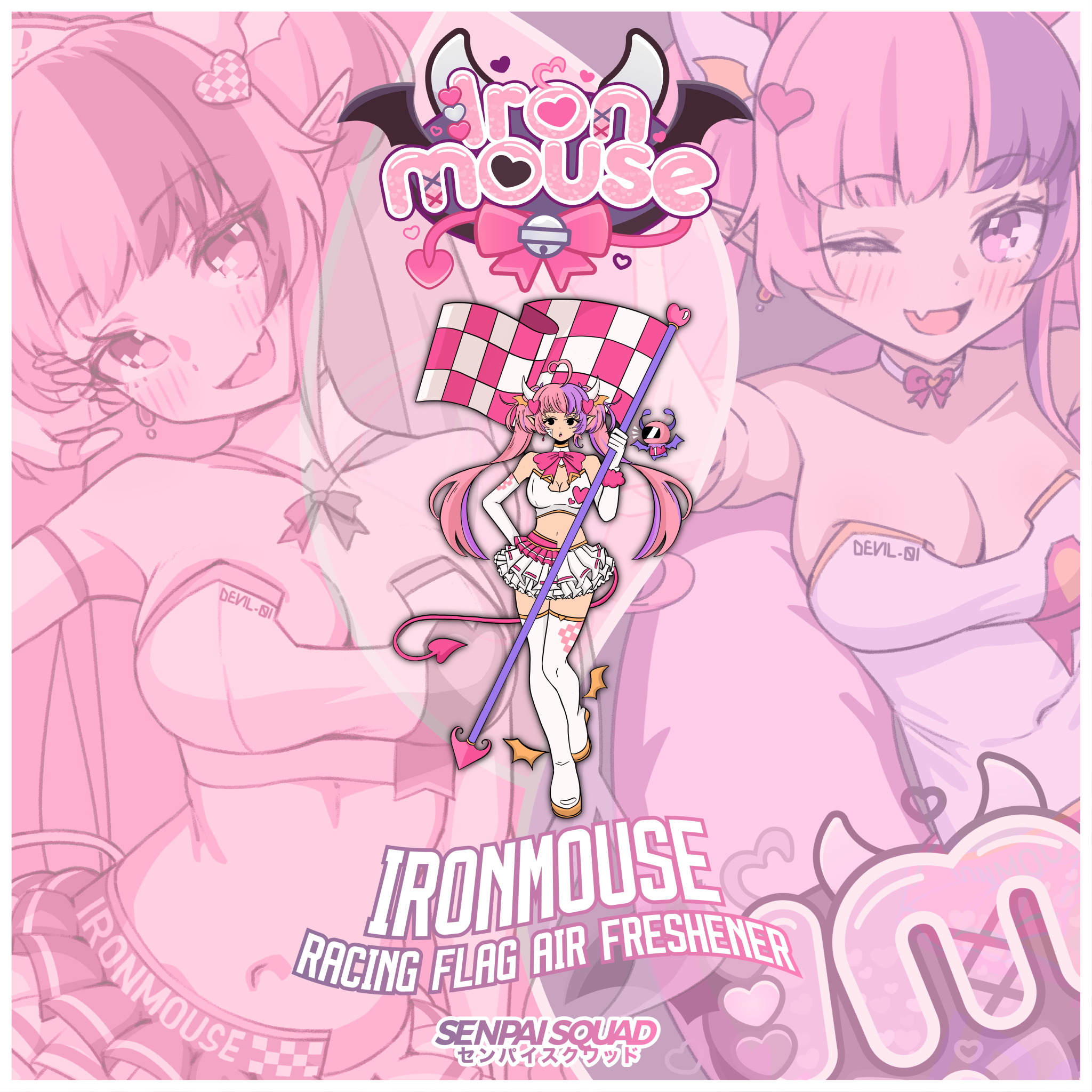 Ironmouse Racing Flag Air Freshener