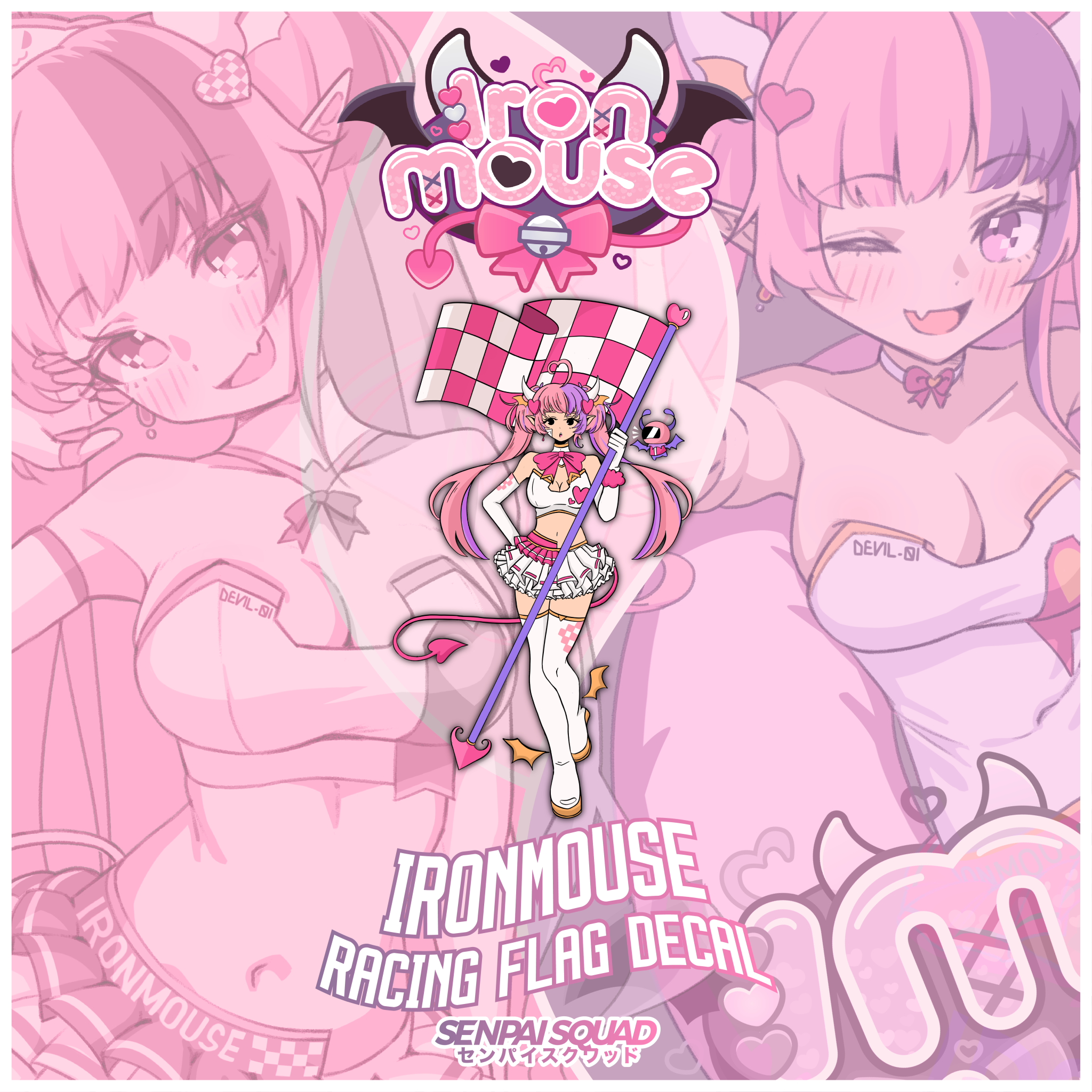 Ironmouse Racing Flag Decal