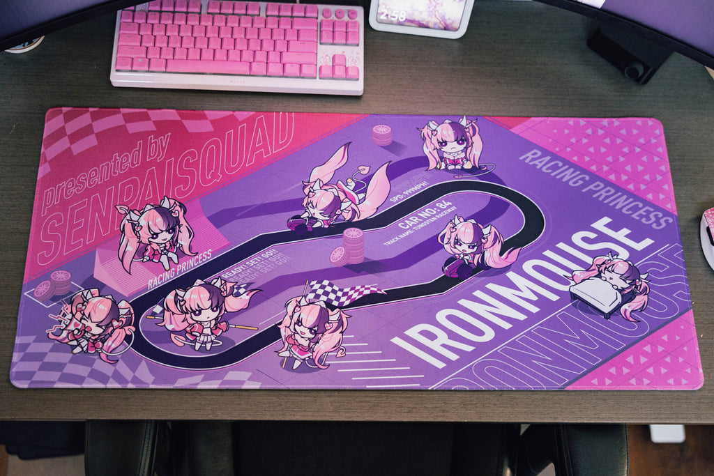 Ironmouse Chibi Racetrack Deskmat