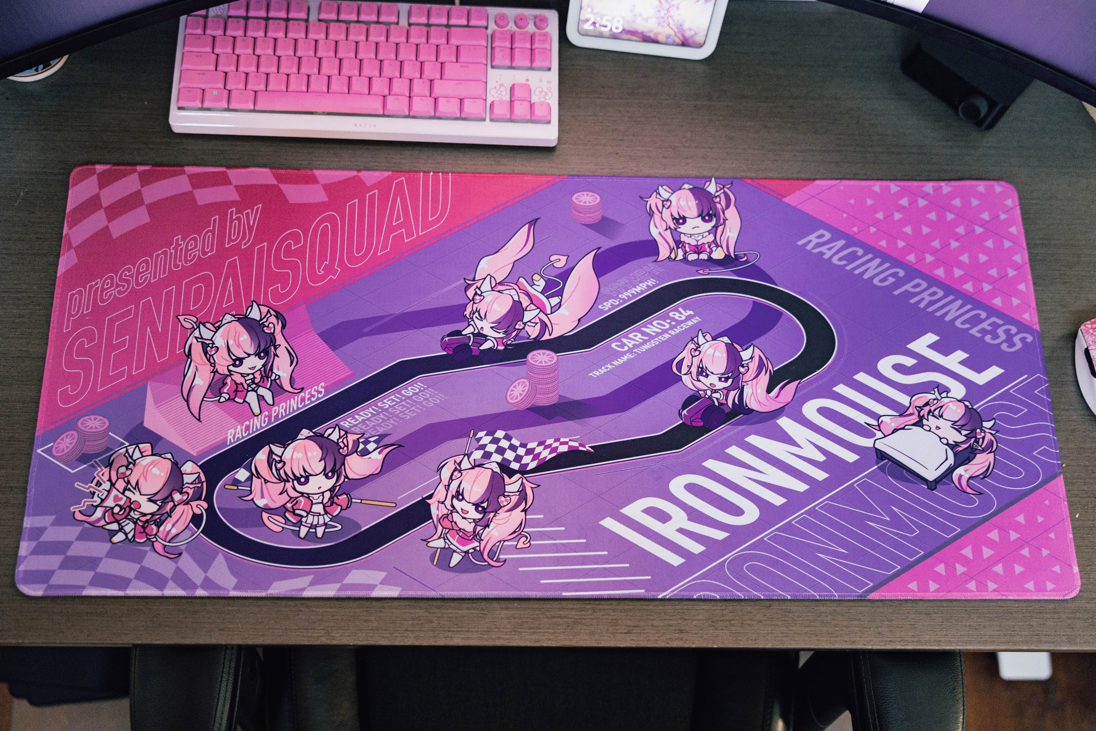 Ironmouse Chibi Racetrack Deskmat