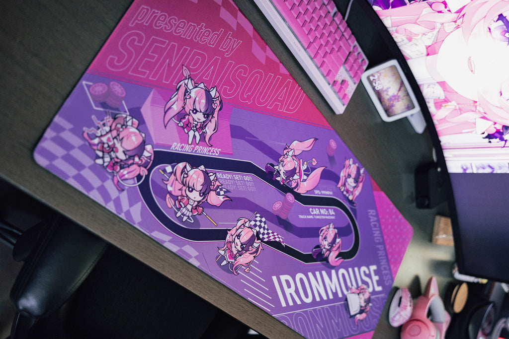Ironmouse Chibi Racetrack Deskmat