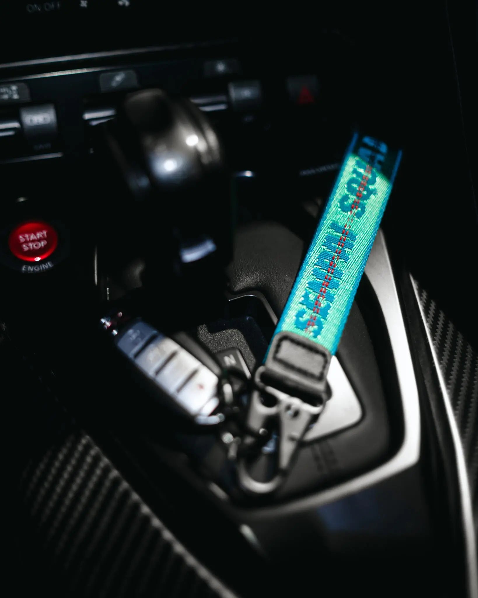 Teal Fabric Keychain