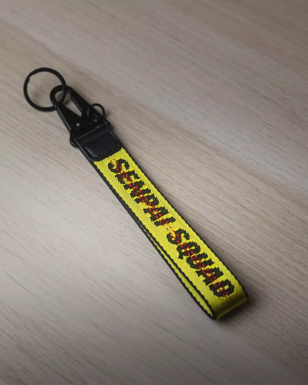 Yellow Fabric Strap Keychain