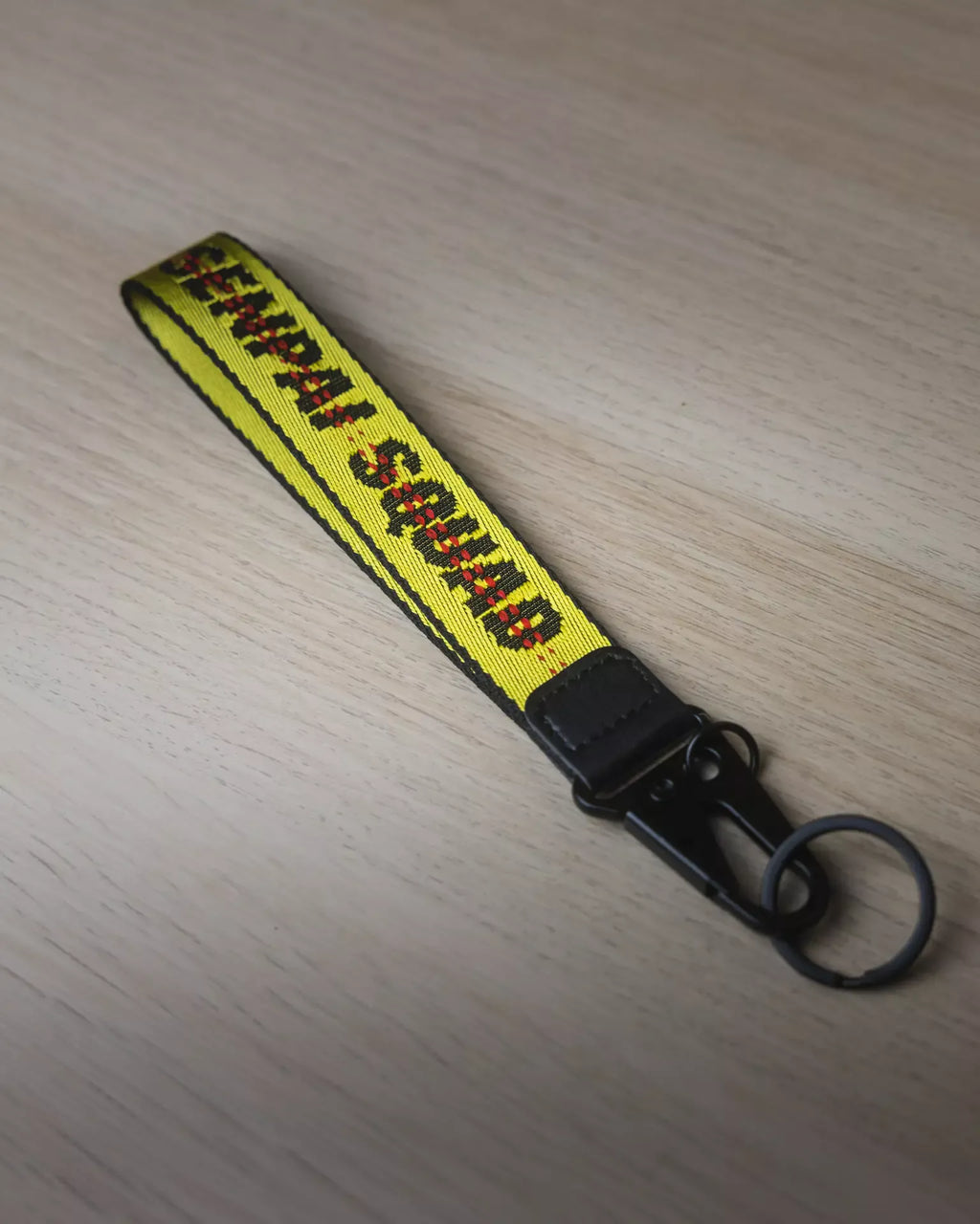 Yellow Fabric Strap Keychain