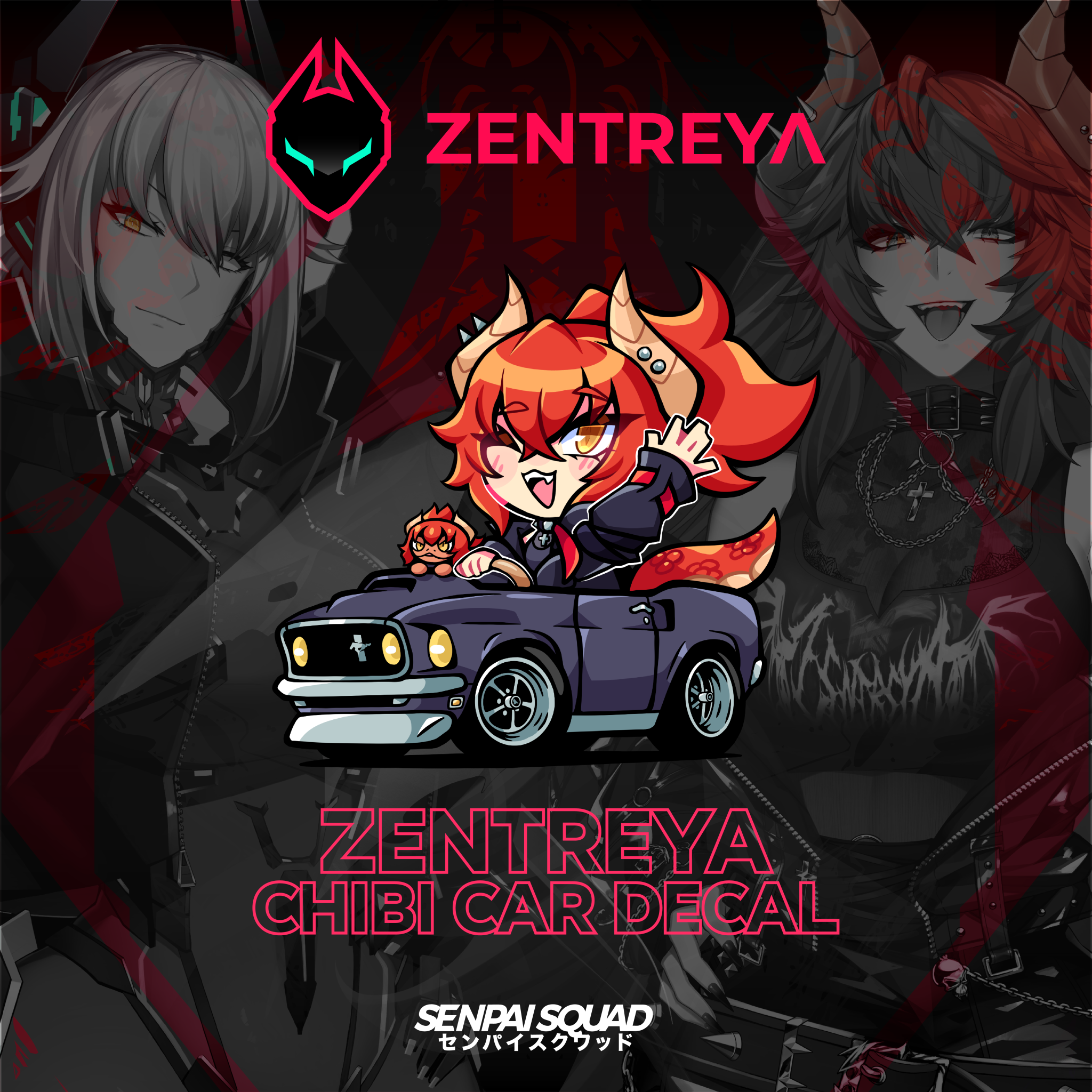 Zentreya Chibi Car Decal