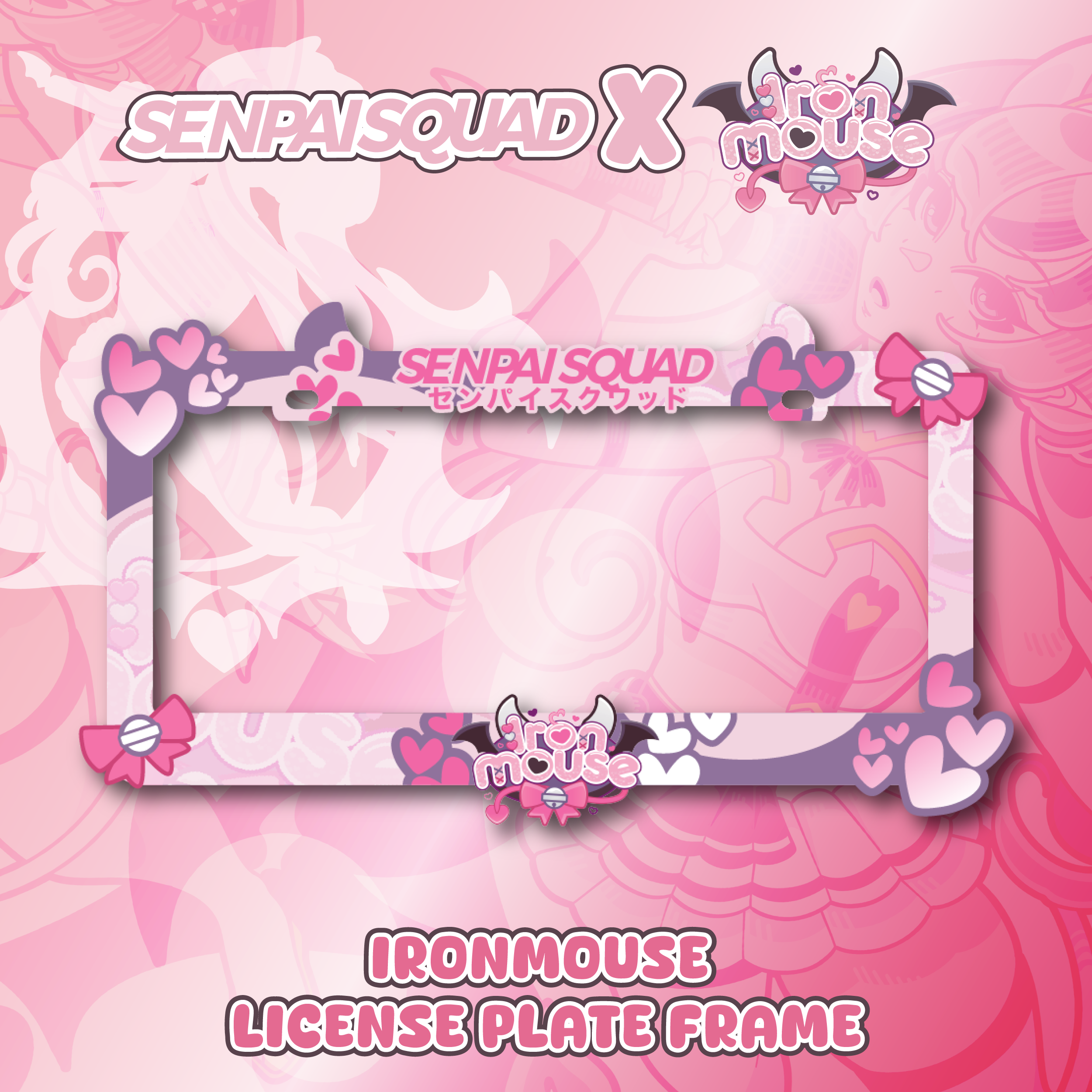 Ironmouse License Plate Frame
