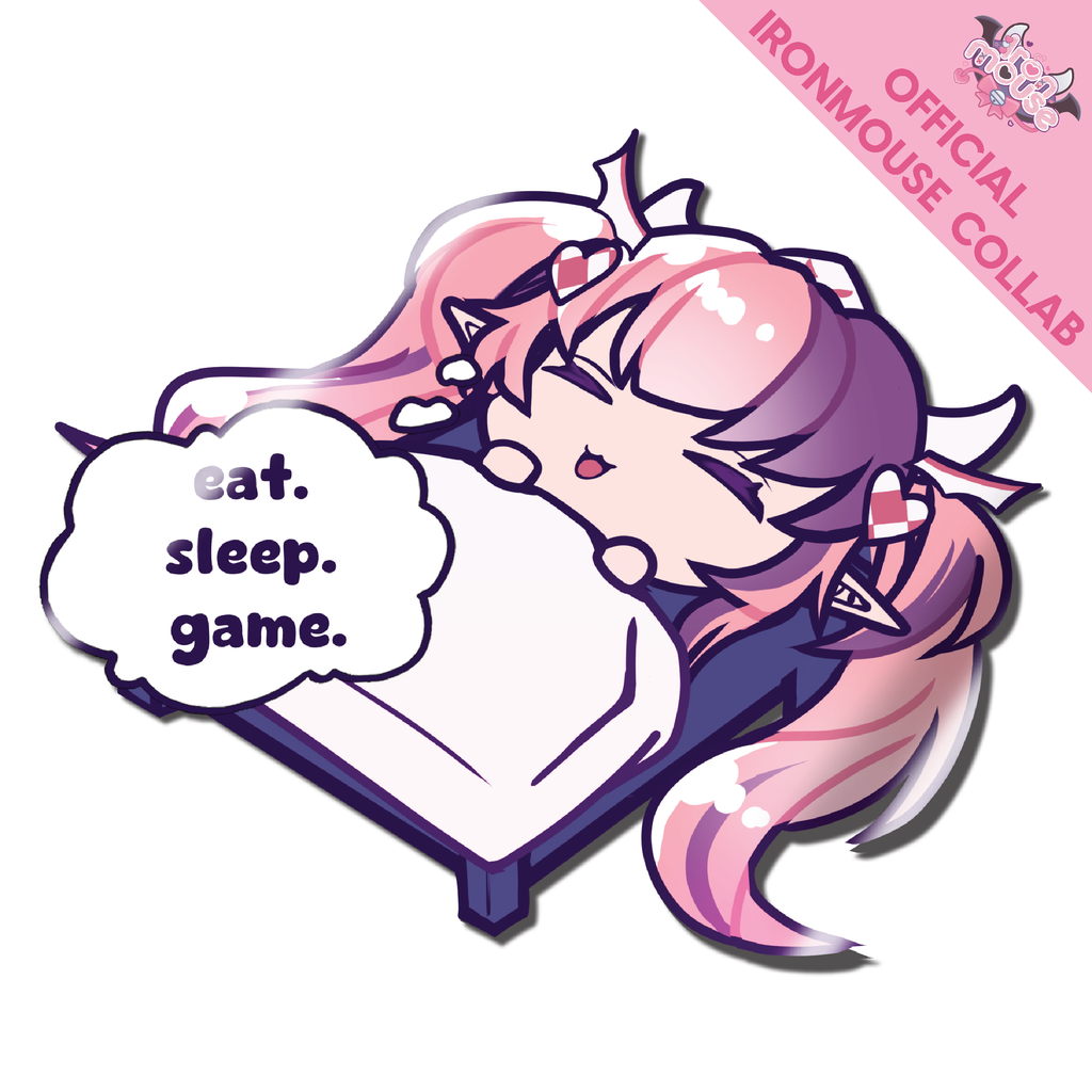 Ironmouse Eat. Sleep. Game Decal