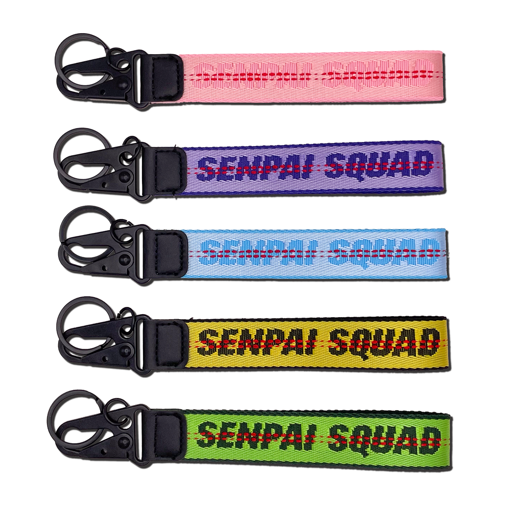 Blue Fabric Strap Keychain