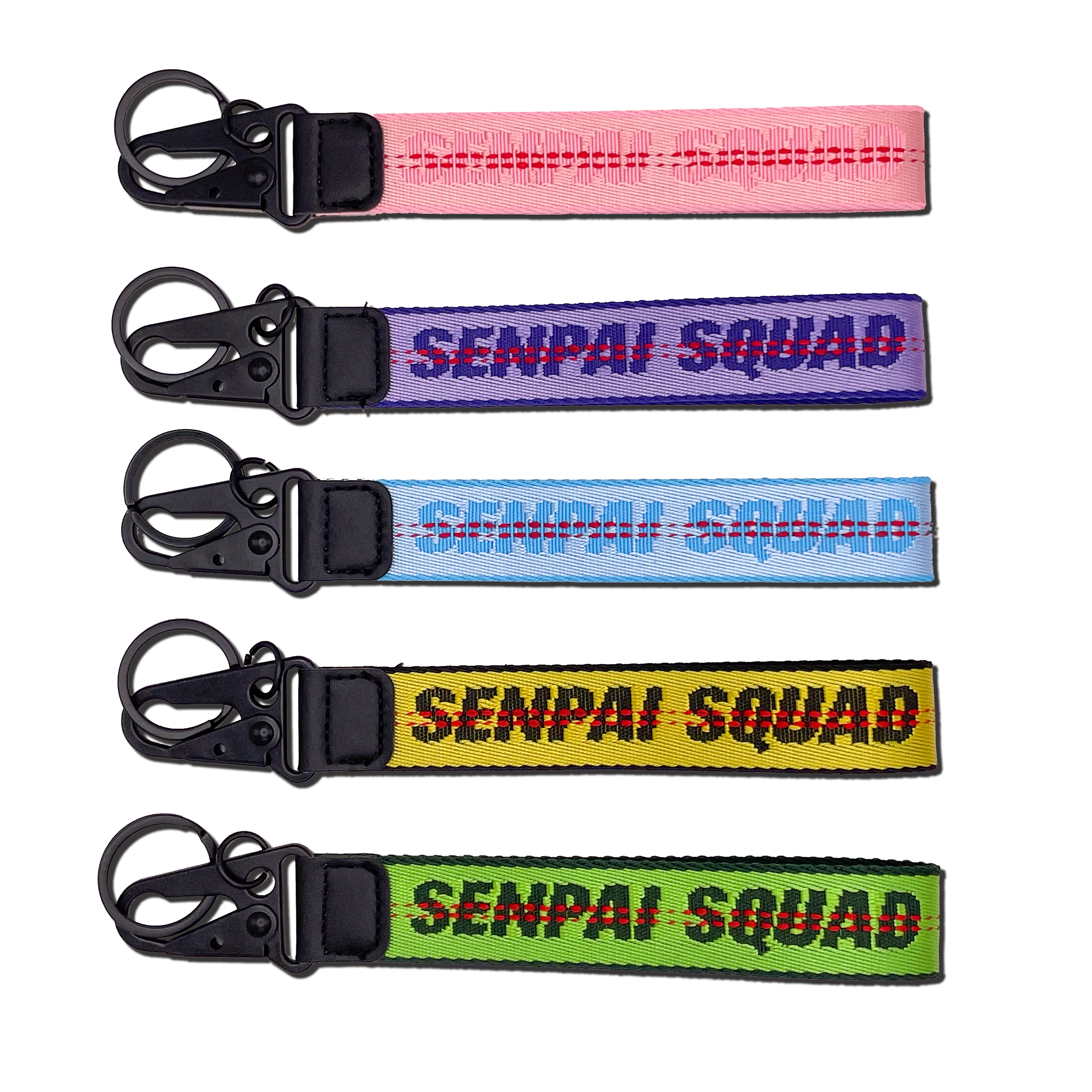 Blue Fabric Strap Keychain