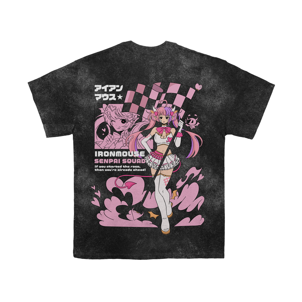 Ironmouse Acid Wash Black Shirt