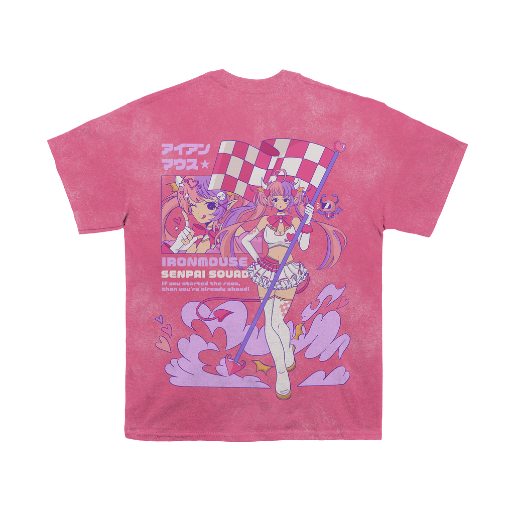 Ironmouse Acid Wash Pink Shirt