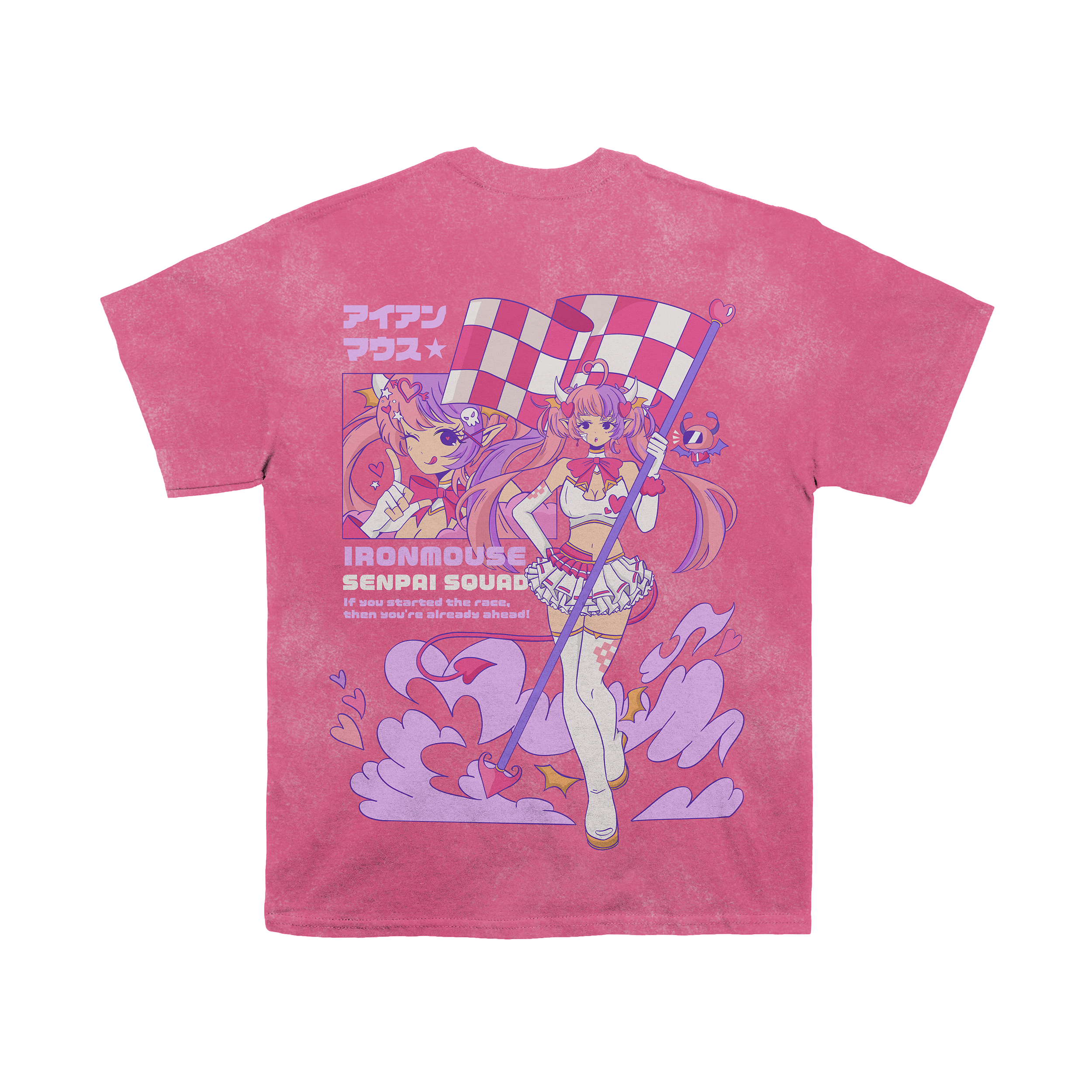 Ironmouse Acid Wash Pink Shirt